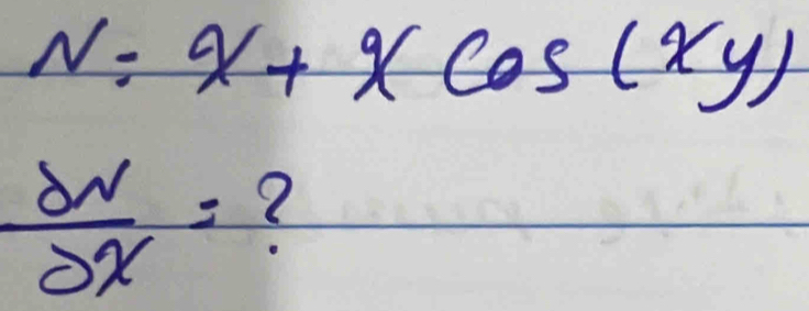 N=x+xcos (xy)
frac 2y^(2x)= ?