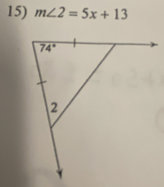 m∠ 2=5x+13