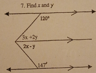 Find x and y