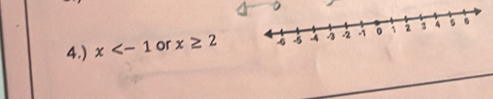 4.) x or x≥ 2