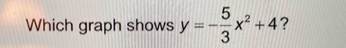 Which graph shows y=- 5/3 x^2+4 ?