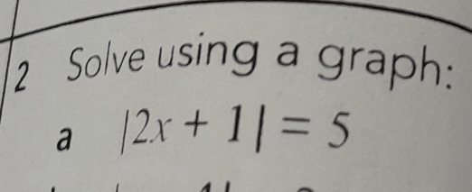 Solve using a graph: 
a |2x+1|=5