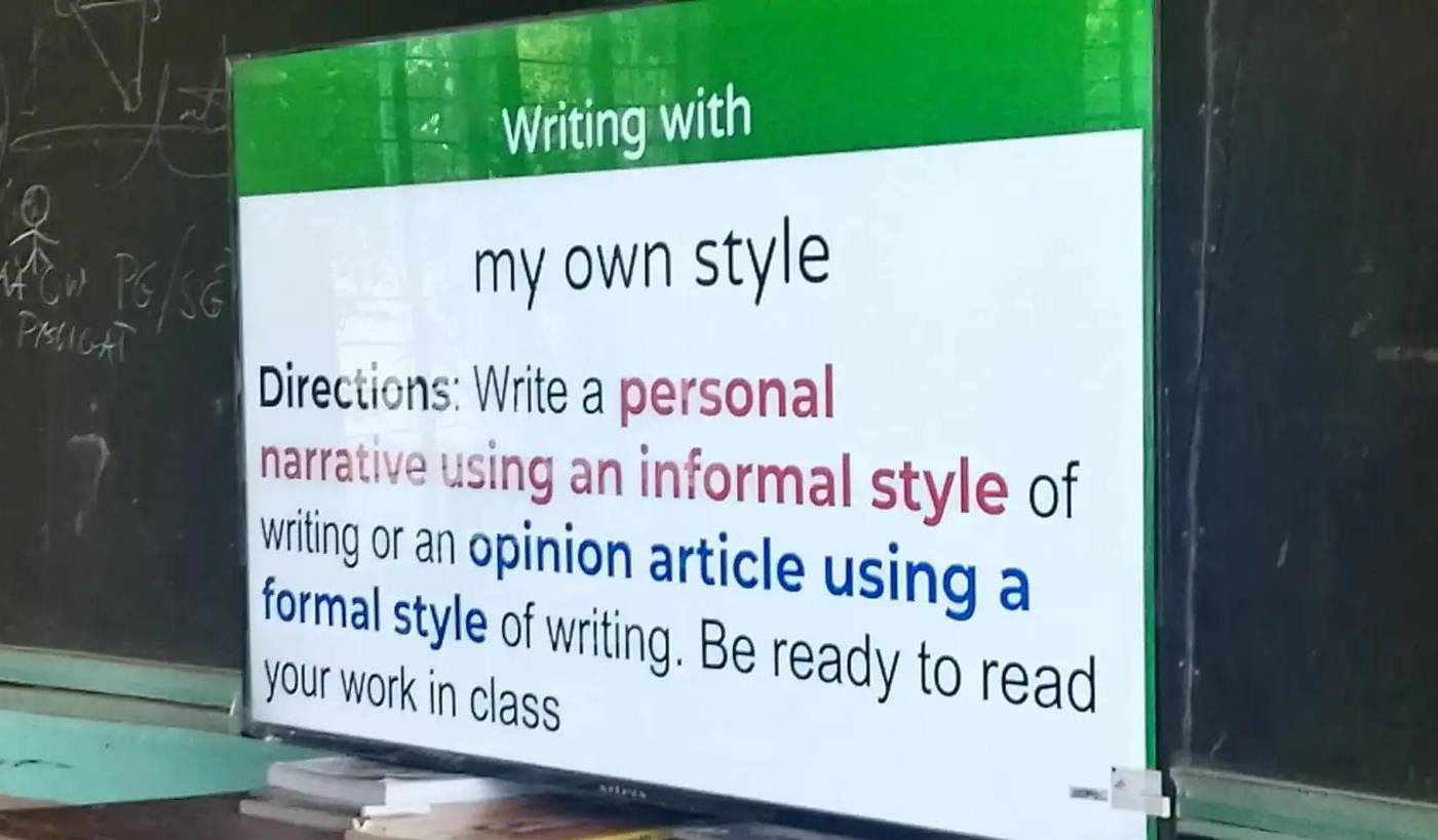 Solved: Writing with my own style Directions: Write a personal ...