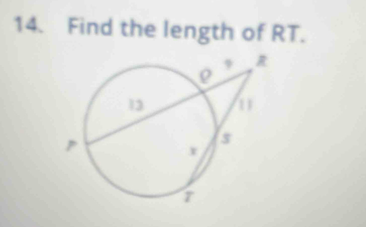 Find the length of RT.