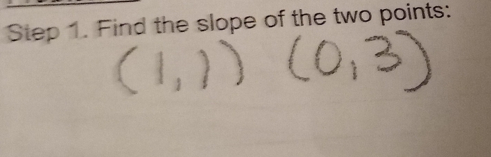 Find the slope of the two points: