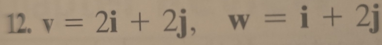 v=2i+2j, w=i+2j