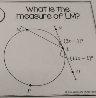 What is the
measure of LM?
© Gina Wilson (All Things Algeb