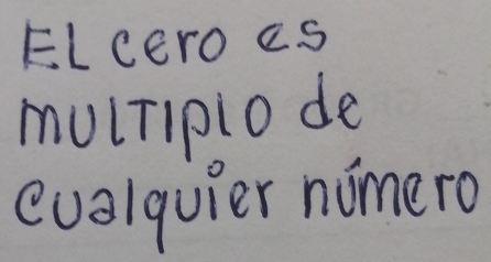 ELcero es 
mulTiplo de 
cualquier nomero