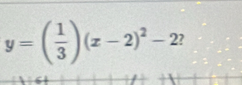 y=( 1/3 )(x-2)^2-2 ?