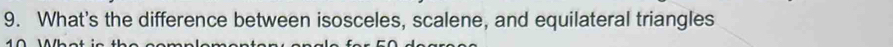What's the difference between isosceles, scalene, and equilateral triangles