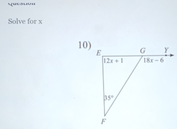 Solve for x
10)