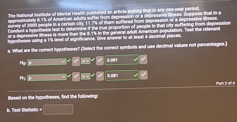 Solved: The National Institute of Mental Health published an article ...
