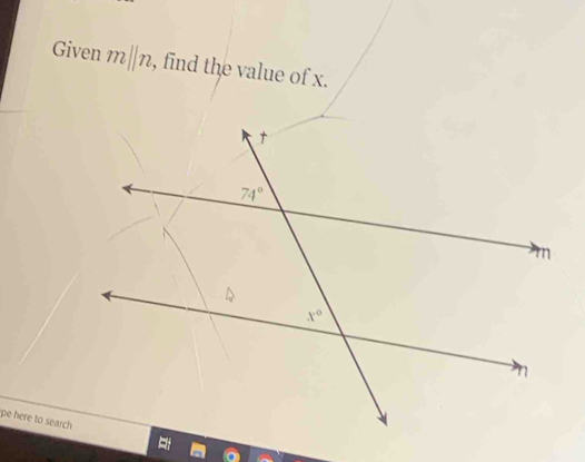 Given m||n , find the value of x.
pe here to search