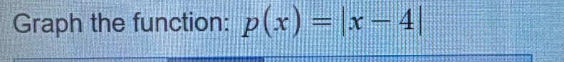 Graph the function: p(x)=|x-4|