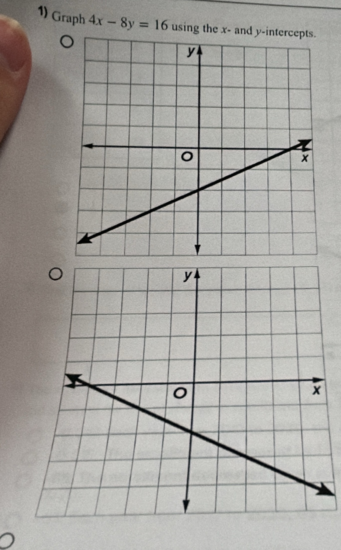 Graph 4x-8y=16 using the