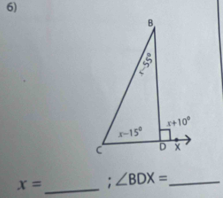 x= _
; ∠ BDX= _