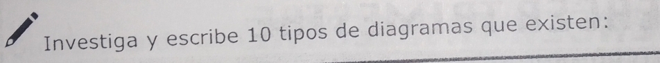 Investiga y escribe 10 tipos de diagramas que existen: