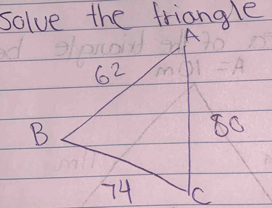 solve the triangle