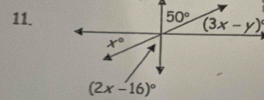 (3x-y)^circ 
(2x-16)^circ 