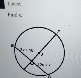 Find x.
G