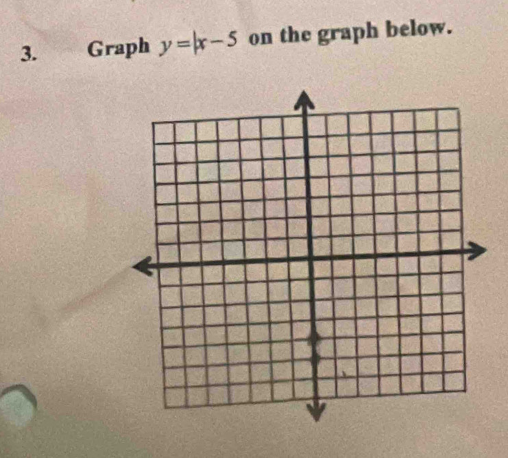 Graph y=|x-5 on the graph below.