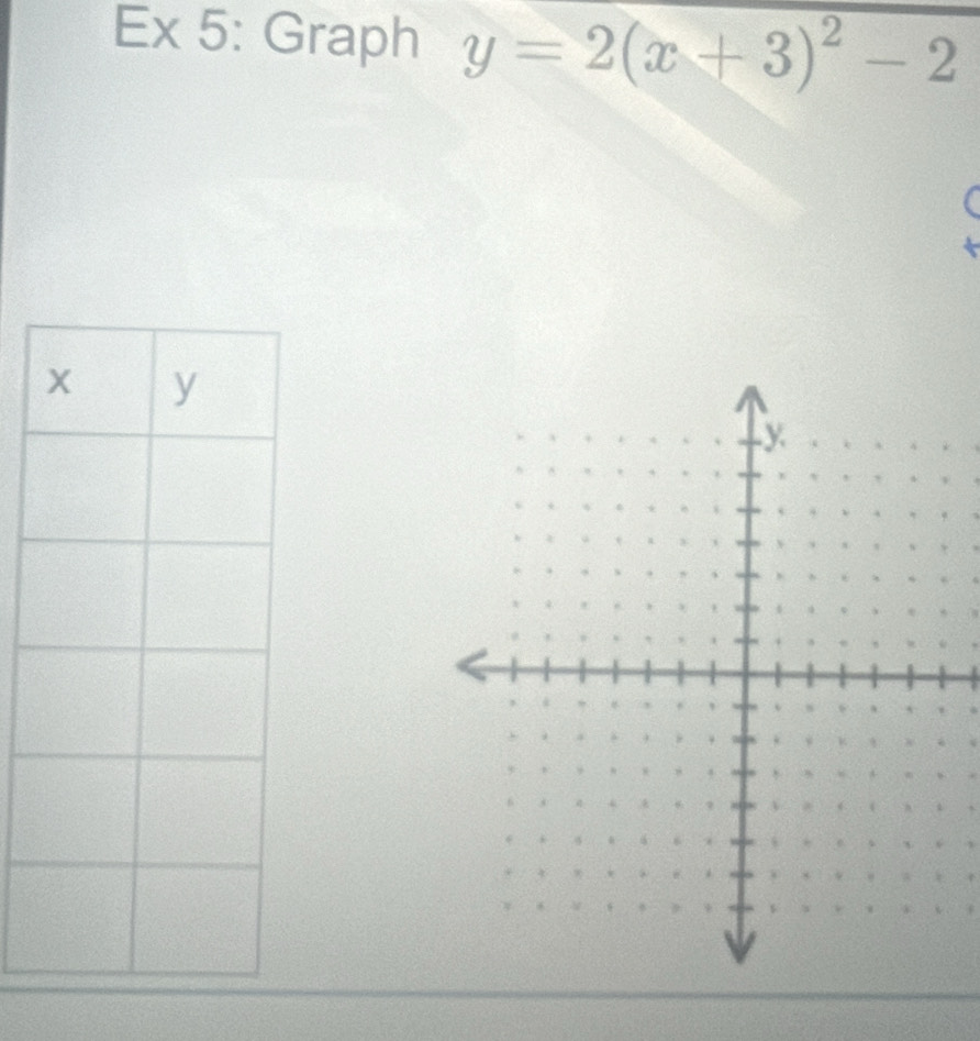 Ex 5: Graph y=2(x+3)^2-2