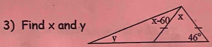 Find x and y