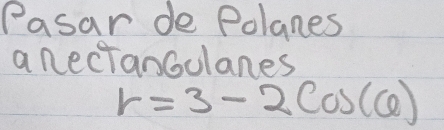 Pasar de Polanes 
a nectanGulanes
r=3-2cos (6)