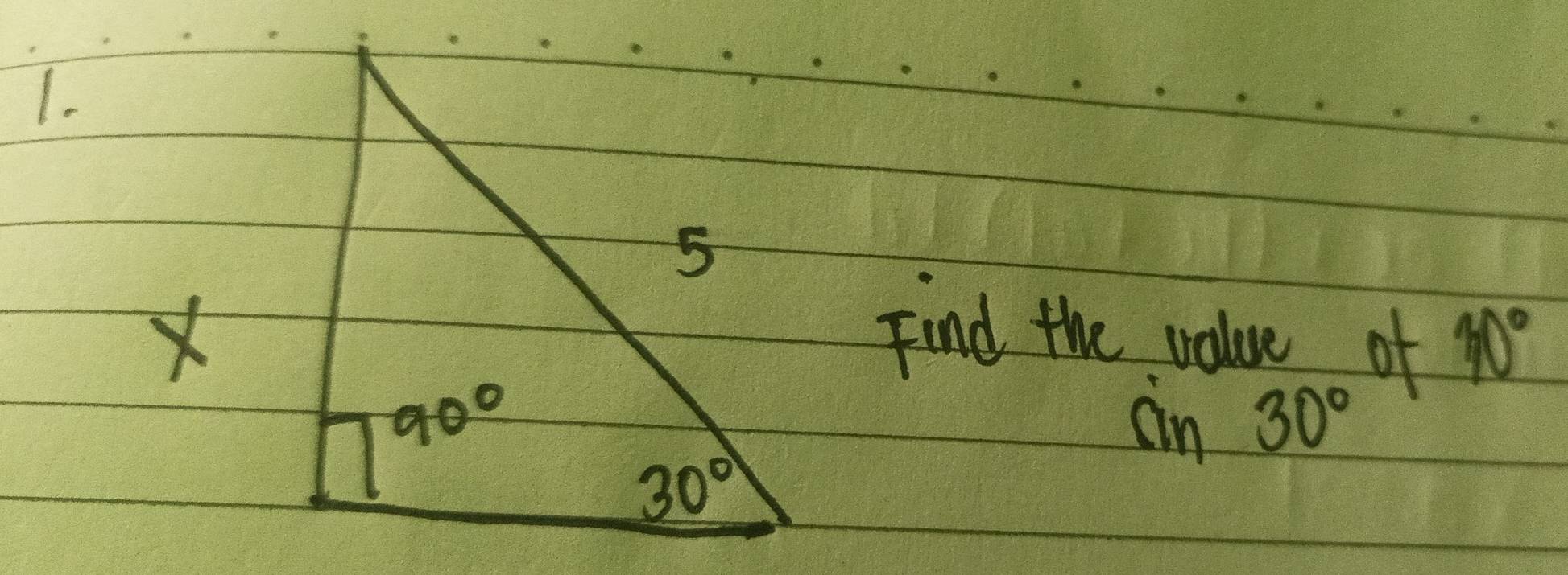 XFind the value of 30°
an 30°