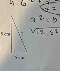 6^2+x^2
x=
a^2+b
sqrt(12.5^2)