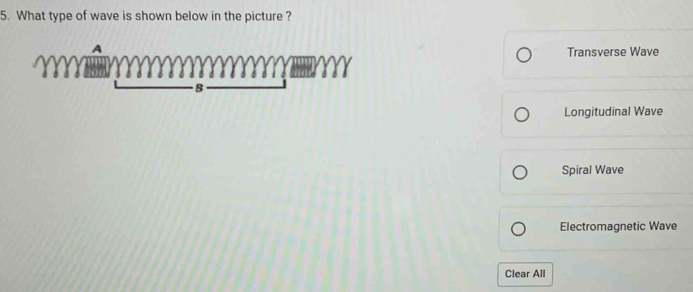 Resuelto:What type of wave is shown below in the picture ? Transverse ...