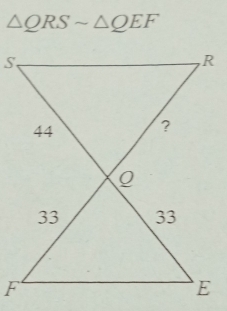 △ QRSsim △ QEF