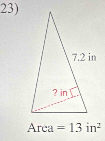 Area =13 in^2