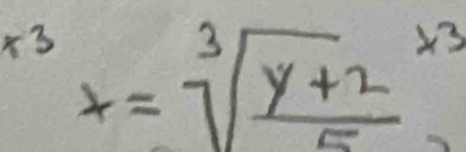 x^3=sqrt[3](frac y+2)5^* 3