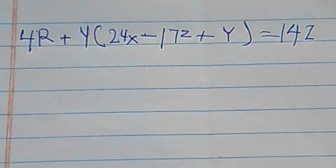 4R+y(24x-172+y)=142