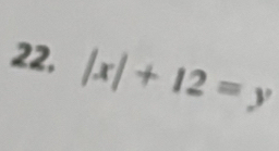 22, |x|+12=y