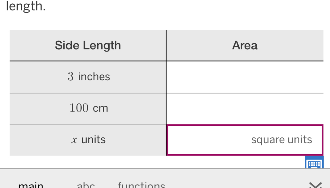 length. 
main abc functions