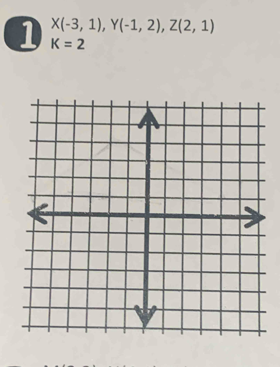 X(-3,1), Y(-1,2), Z(2,1)
1 K=2