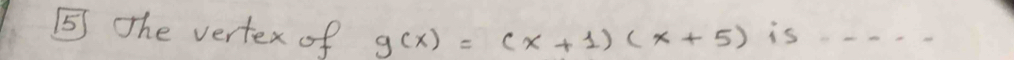 The vertex of g(x)=(x+1)(x+5) is