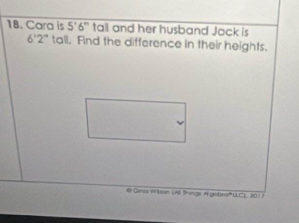 Solved: Cara is 5'6