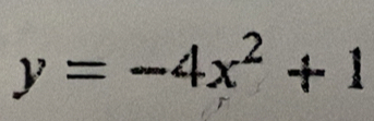 y=-4x^2+1