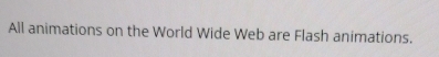 All animations on the World Wide Web are Flash animations.