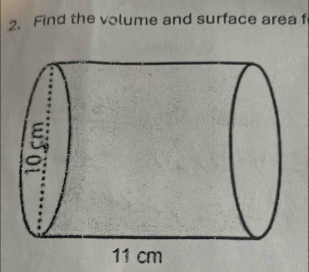 Find the volume and surface area f