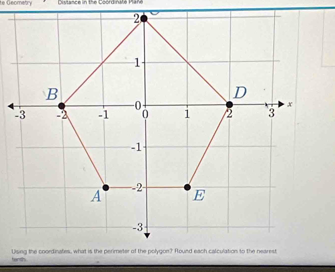 te Geometry Distance in the Coordinate Plane