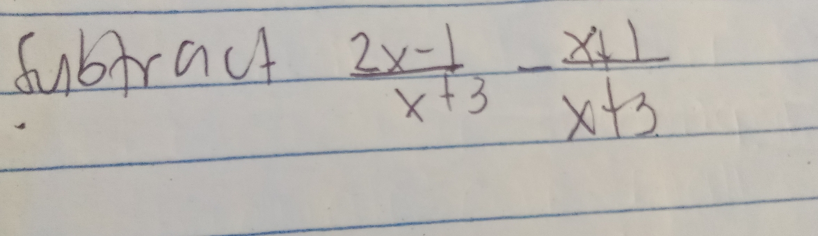 fubfract
 (2x-1)/x+3 - (x+1)/x+3 