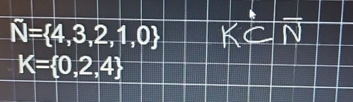 N= 4,3,2,1,0
K= 0,2,4