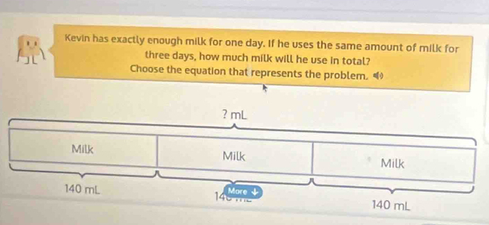 Solved: Kevin has exactly enough milk for one day. If he uses the same ...