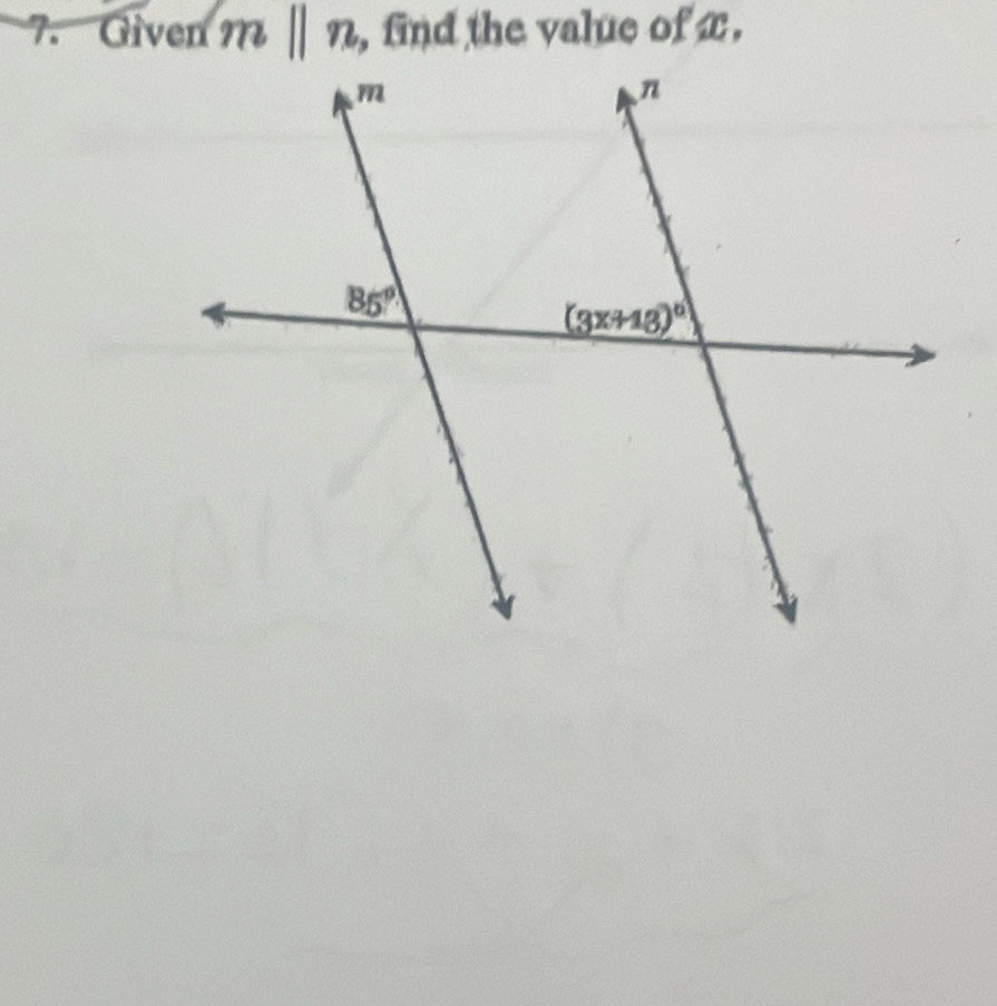 Gi ven mparallel n , find the value of £ .