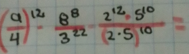 ( 9/4 )^12- 8^8/3^(22) - 2^(12)· 5^(10)/2· 5^(10) =