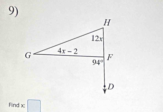 Find x: □